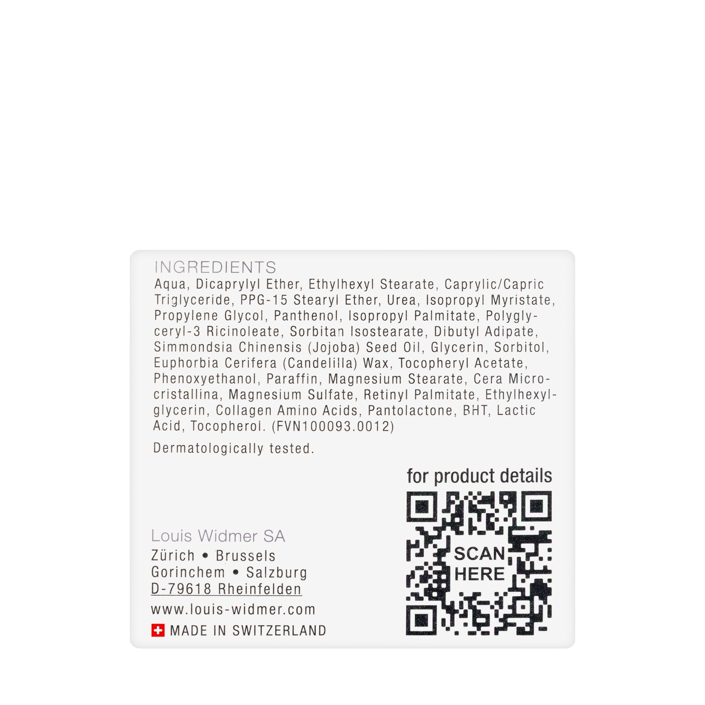 Louis Widmer Remederm Face Cream 50 Ml