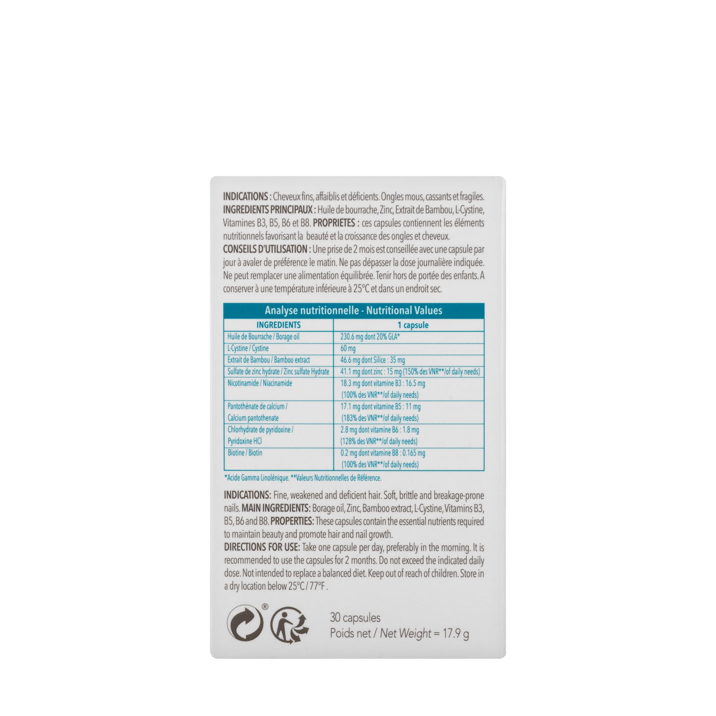 Ecrinal Hair & Nail 30 Capsules