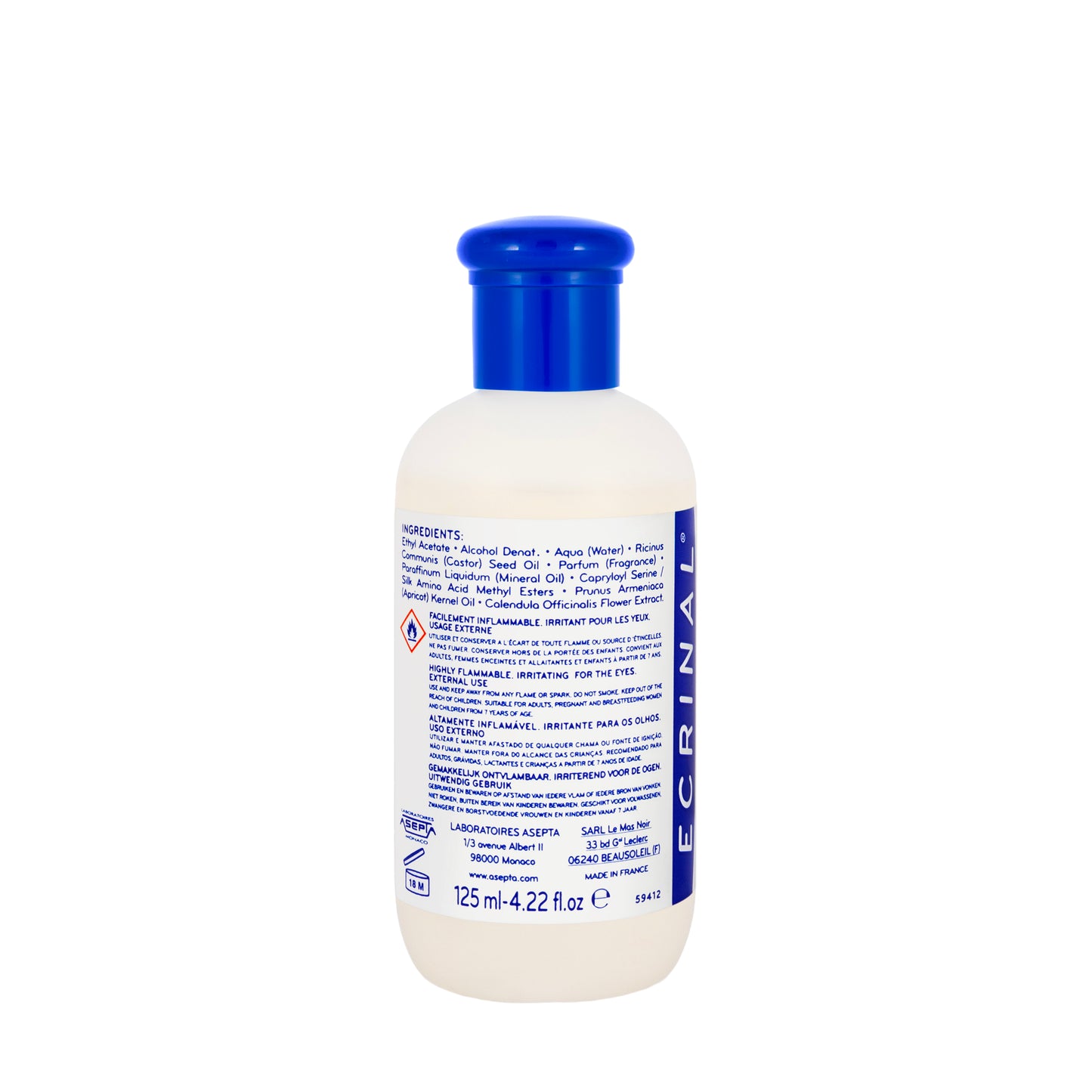 Ecrinal Mild Nail Polish Remover Solution 125 Ml