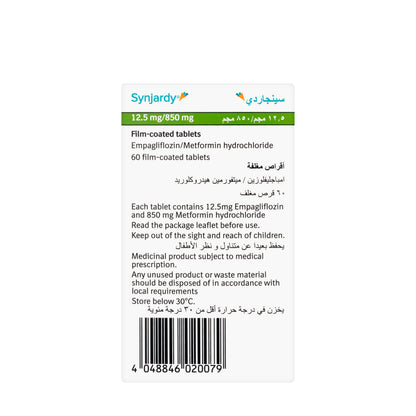 Synjardy 12.5/850Mg 60 Tablets