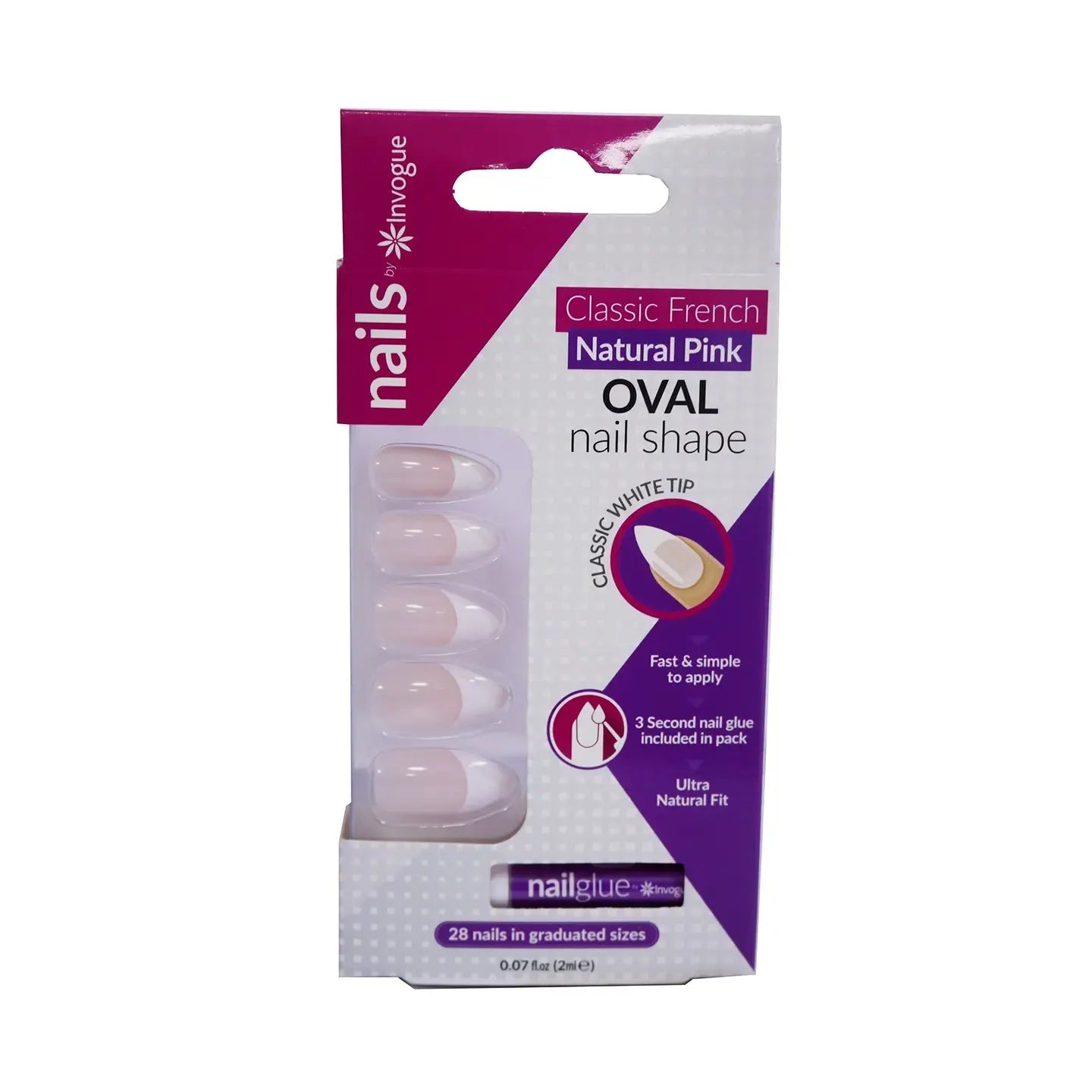 Invogue Classic French Nails Natural Pink (Oval) 223