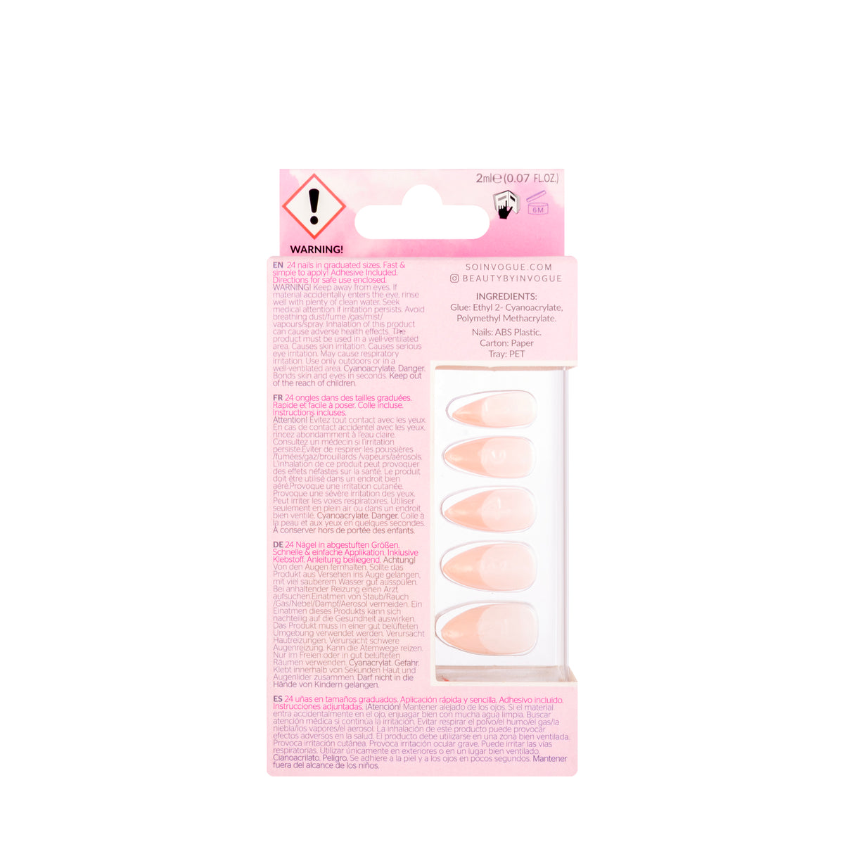 Invogue Classic French Nails Natural Pink (Oval) 223