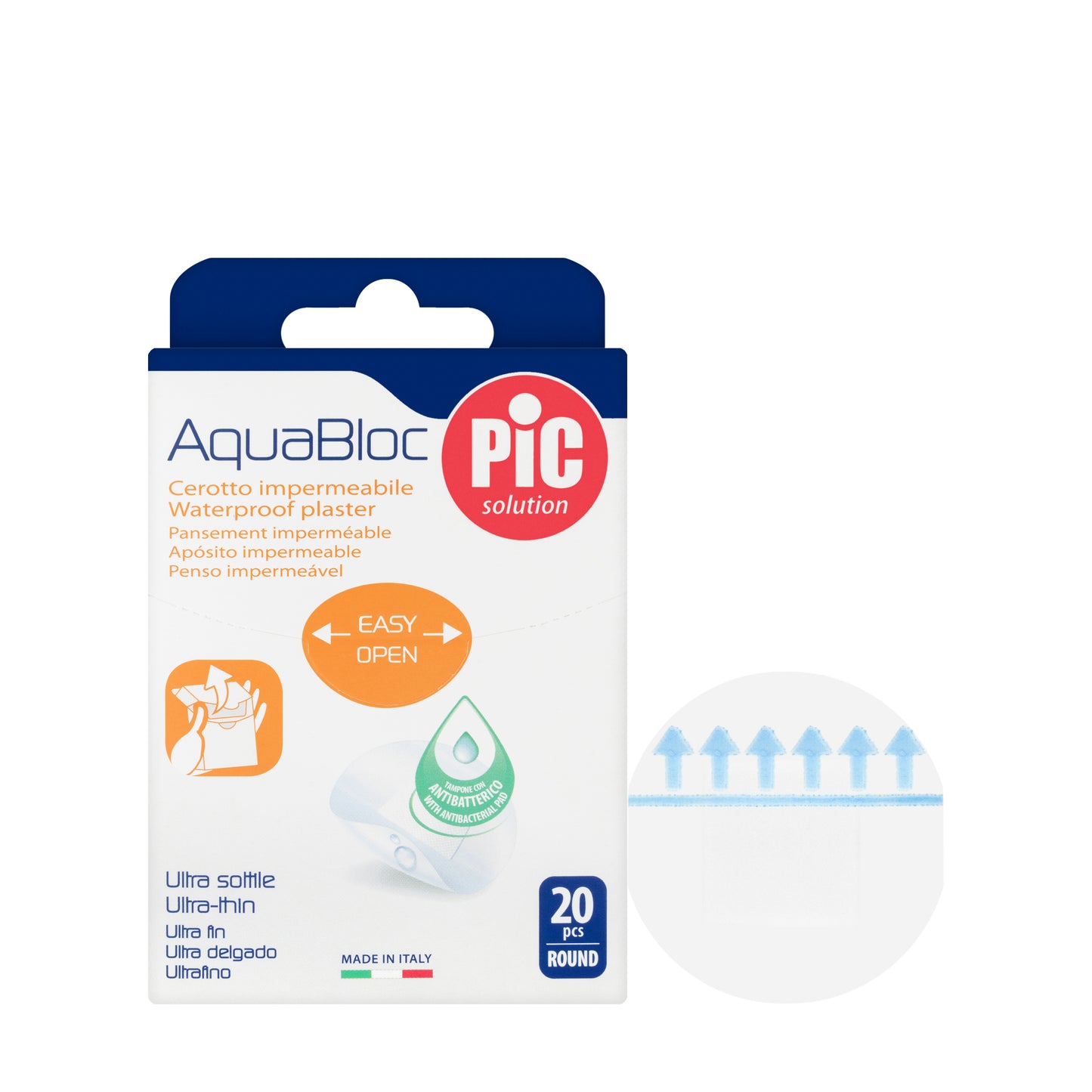 Pic Solution AquaBloc waterproof Plaster Rounded 20 Pieces