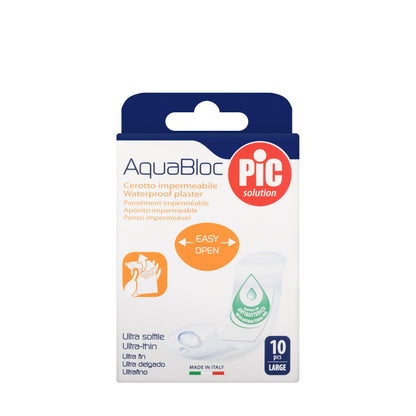 Pic Solution AquaBloc waterproof Plaster with antibacterial 25X72 Mm [Large] 10 Piece