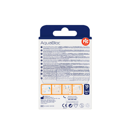 Pic Solution AquaBloc waterproof Plaster with antibacterial 25X72 Mm [Large] 10 Piece
