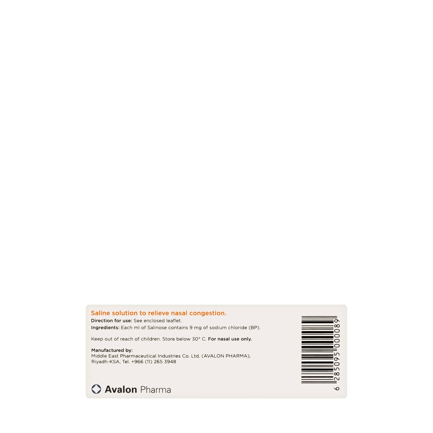 Avalon Salinose Baby Drops 20Ml