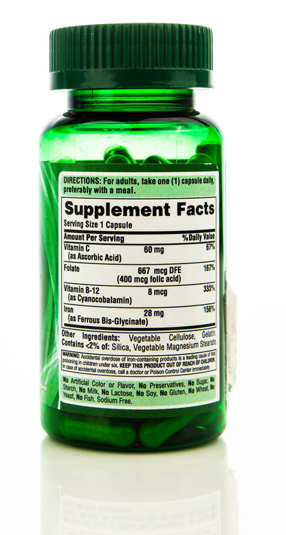 Puritan's Pride Easy Iron 28mg  90 Capsules