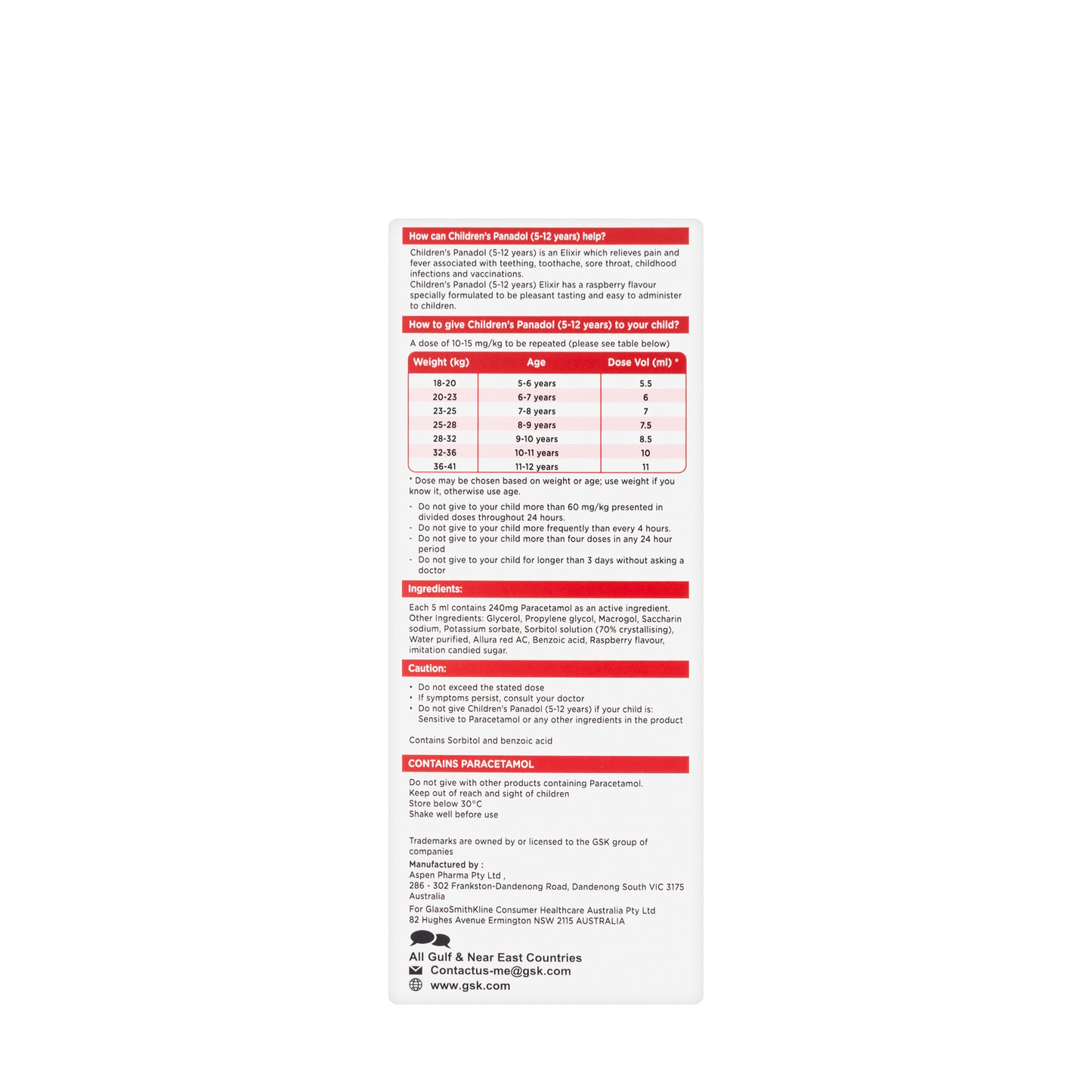 Panadol Child Syrup 100Ml