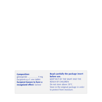 Amaryl 4Mg 30 Tablets