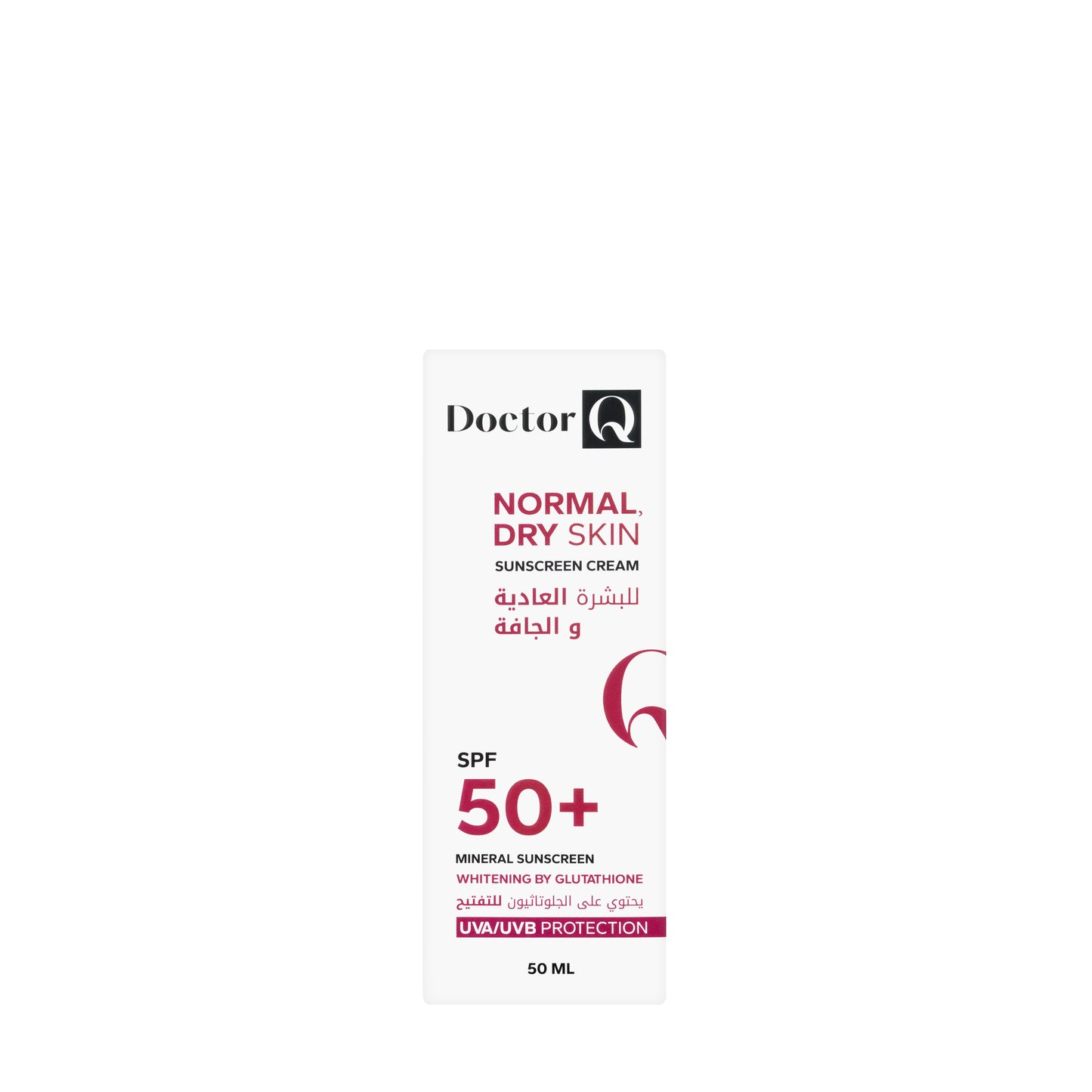 DR Q Sunscreen Cream SPF 50+ Whitening by Glutathione for Normal And Dry Skin 50 Ml