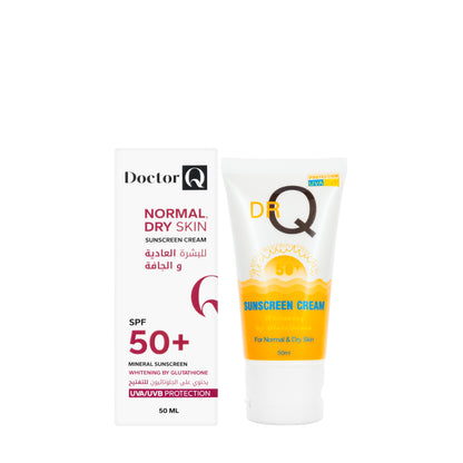 DR Q Sunscreen Cream SPF 50+ Whitening by Glutathione for Normal And Dry Skin 50 Ml