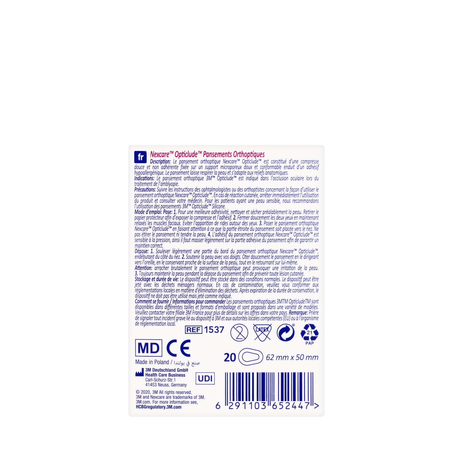 Nexcare Eye Patch Junior 20Pieces