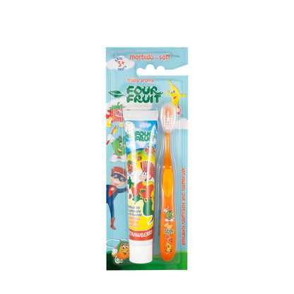 Piave Four Fruit 3+Years ToothPaste& Toothbrush-Soft [2445]