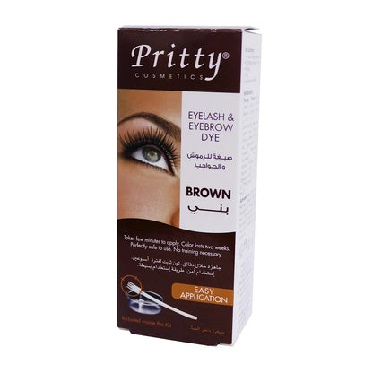 Pritty Eyelash and Eyebrow Dye Brown (15 Applications)