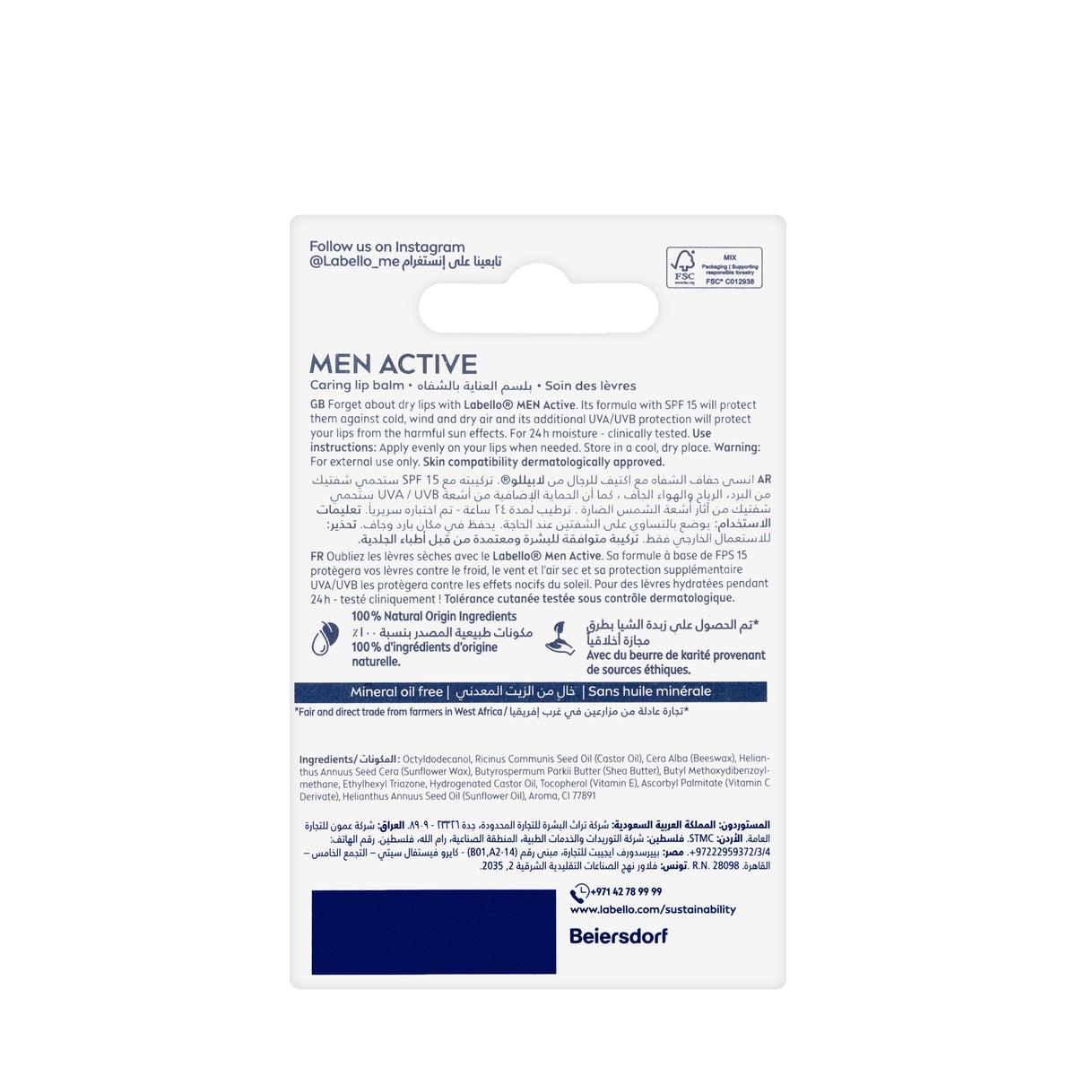 Labello Men's Active Care 4.8 Gm