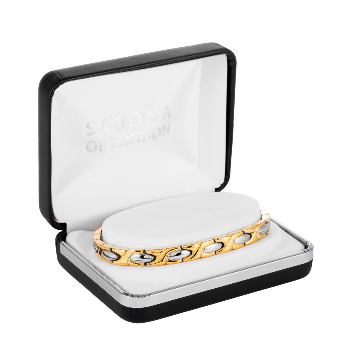 Sabona 332 Lady Executive Dress Gold Duet Magnetic Bracelet [Large]