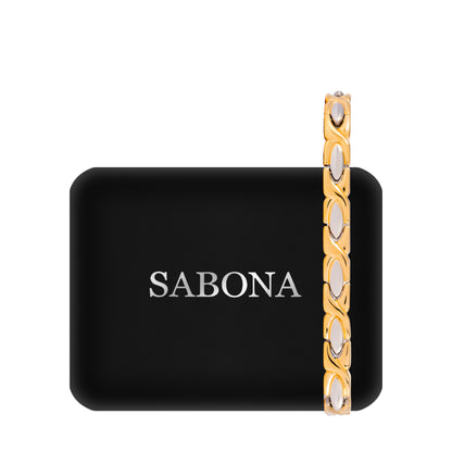 Sabona 332 Lady Executive Dress Gold Duet Magnetic Bracelet [Large]