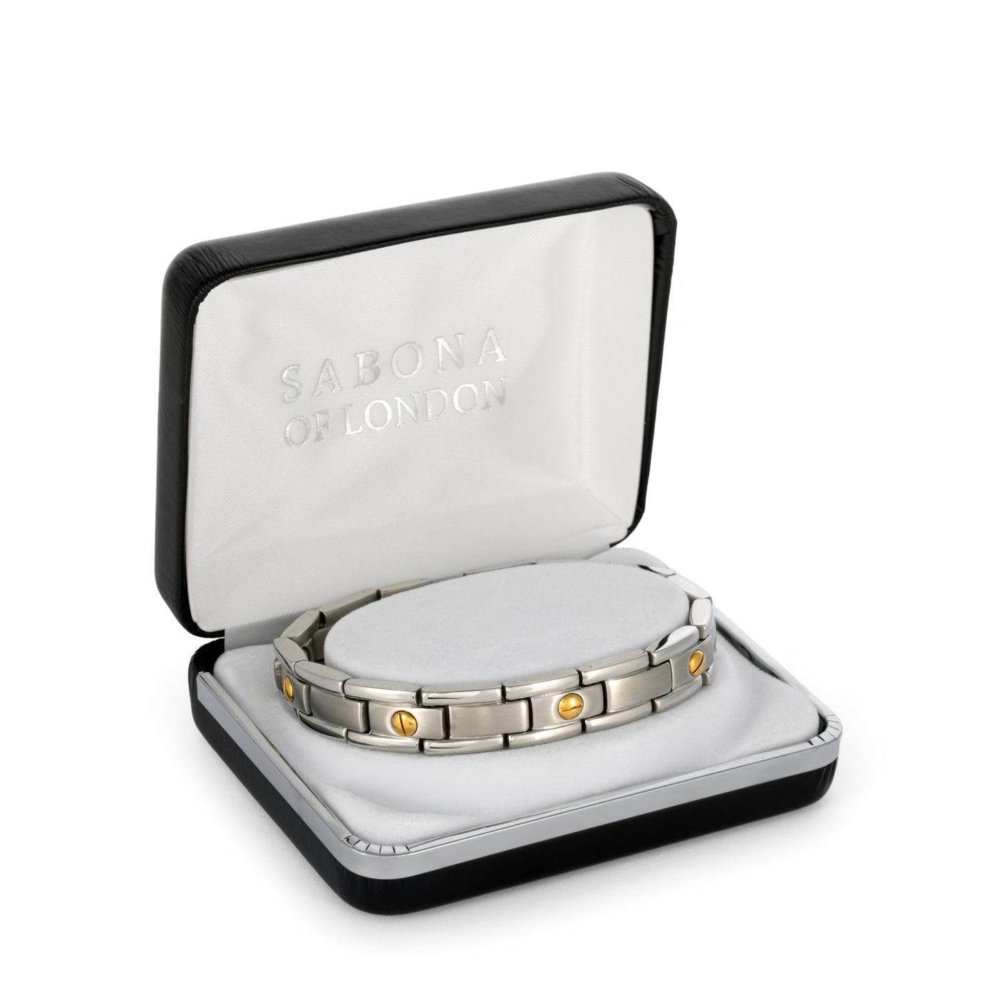 Sabona 327 Executive Nail Head Duet Magnetic Bracelet [Large]
