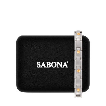 Sabona 327 Executive Nail Head Duet Magnetic Bracelet [Large]