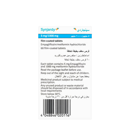 Synjardy 5/1000Mg 60 Tablets
