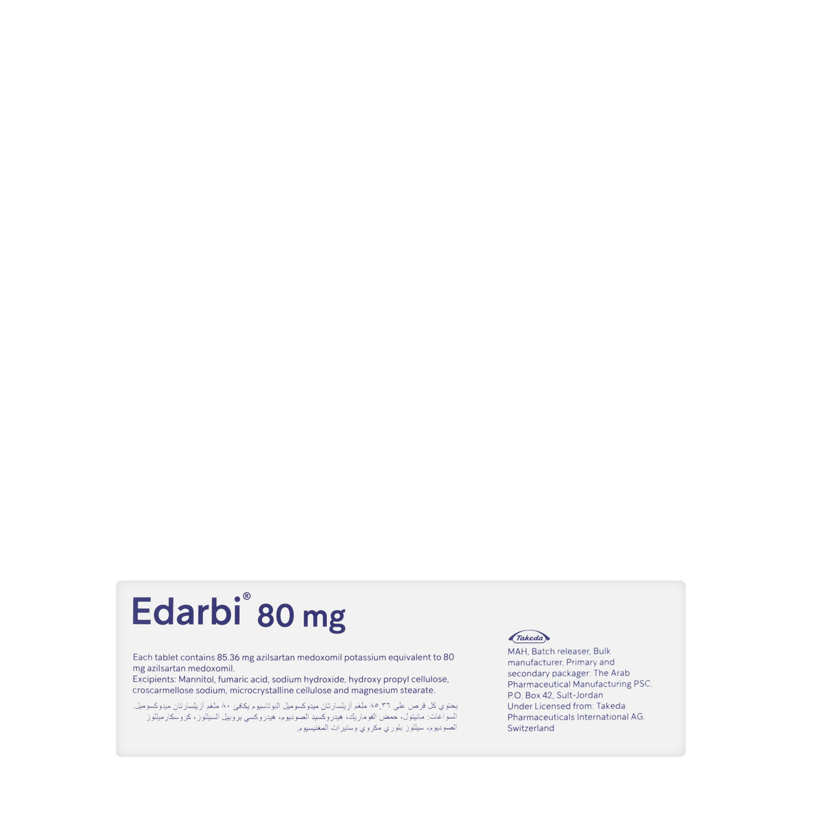Edarbi 80Mg 28 Tablets