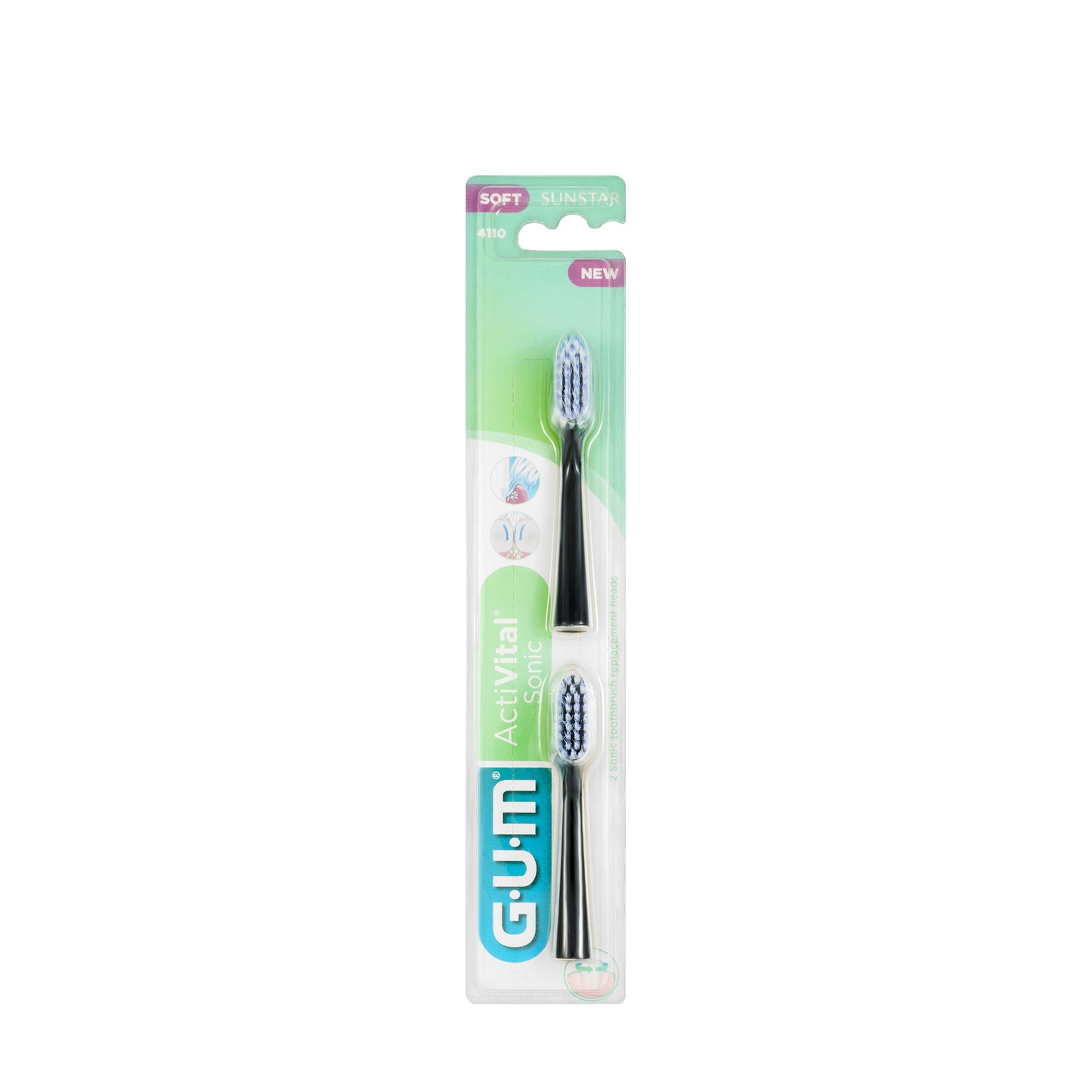 Gum Power Care 2brush hoods Refills