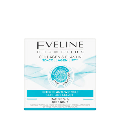 Eveline 3D Collagen Lift Intense Anti-Wrinkle Day and Night Cream 50 Ml