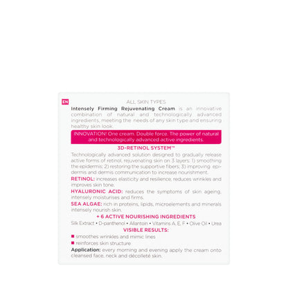 Eveline 3D-Retinol System Firming Rejuvenating Day and Night Cream 50 Ml