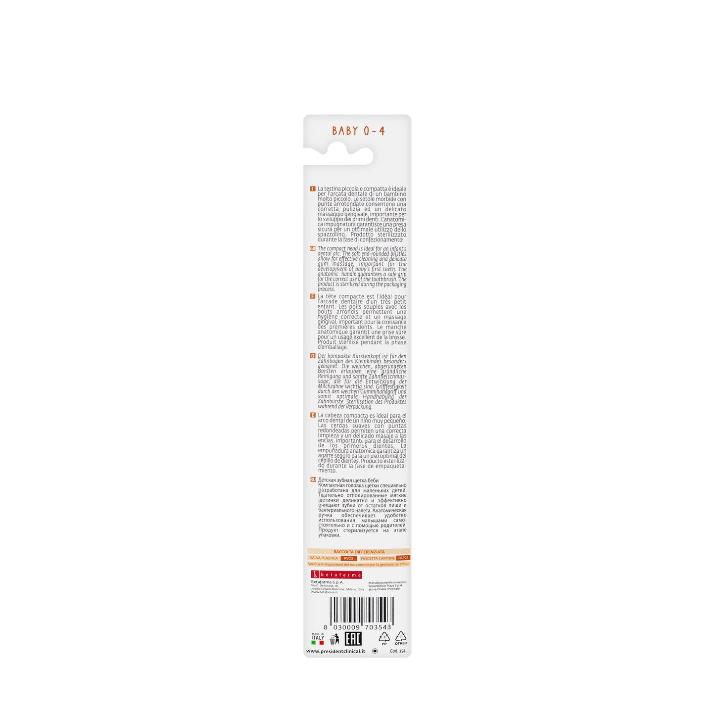 President Baby 0-4 Years Toothbrush-Soft