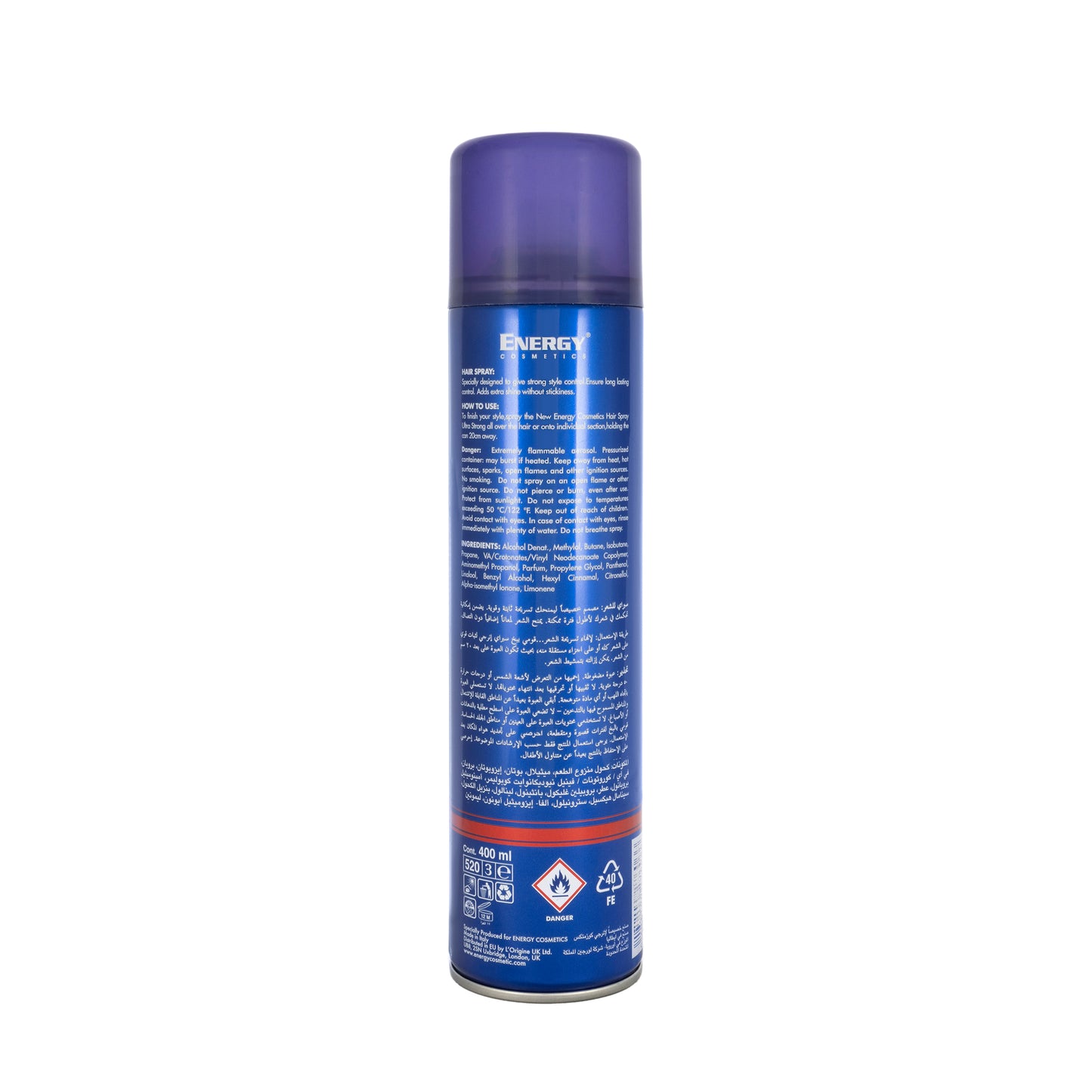 Energy Cosmetics Hair Spray Ultra Strong 400 Ml