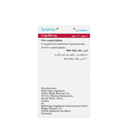 Synjardy 5/850Mg 60 Tablets
