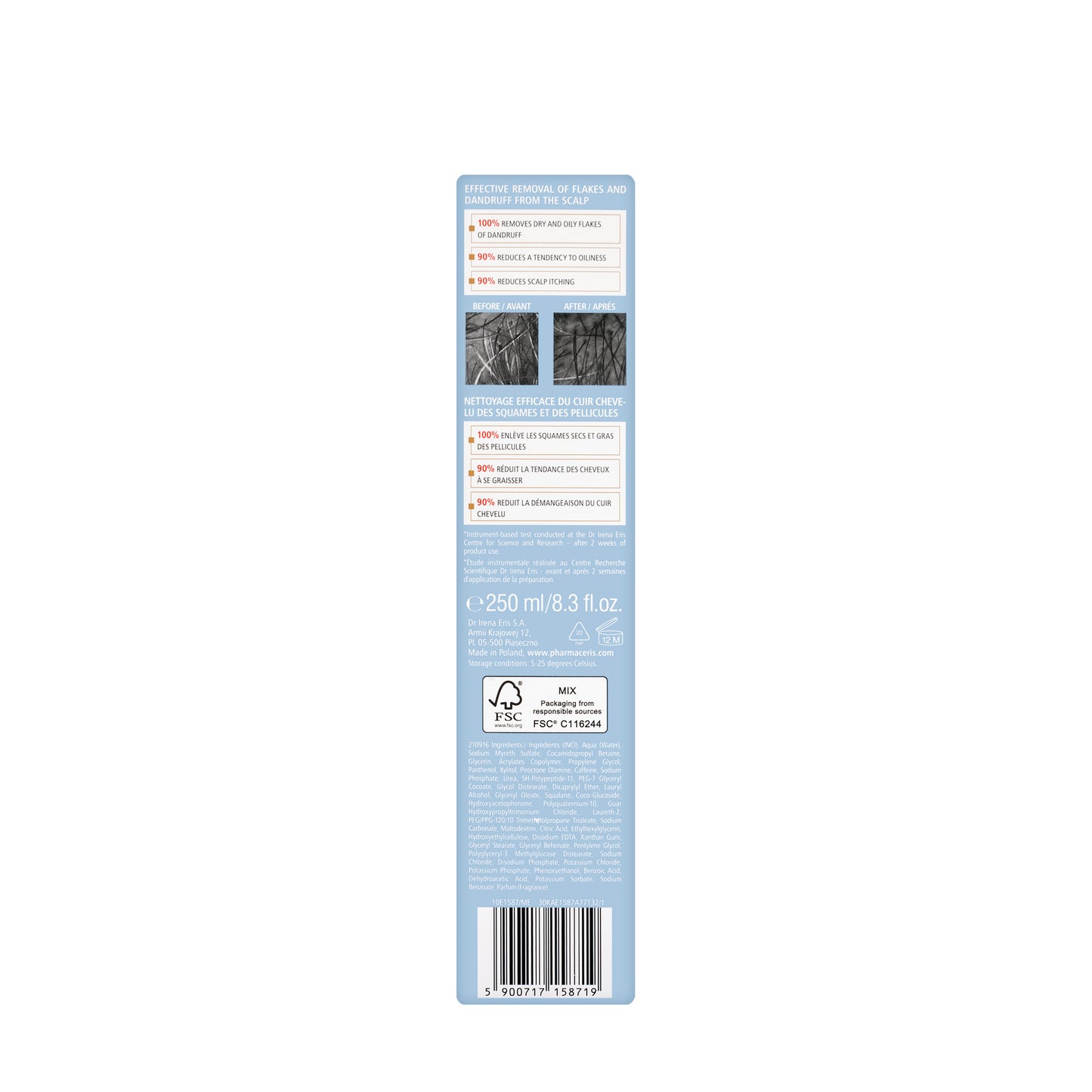 Pharmaceris H H-Stimuclaris Hair Growth Stimulating and Anti-Dandruff Shampoo 250 Ml