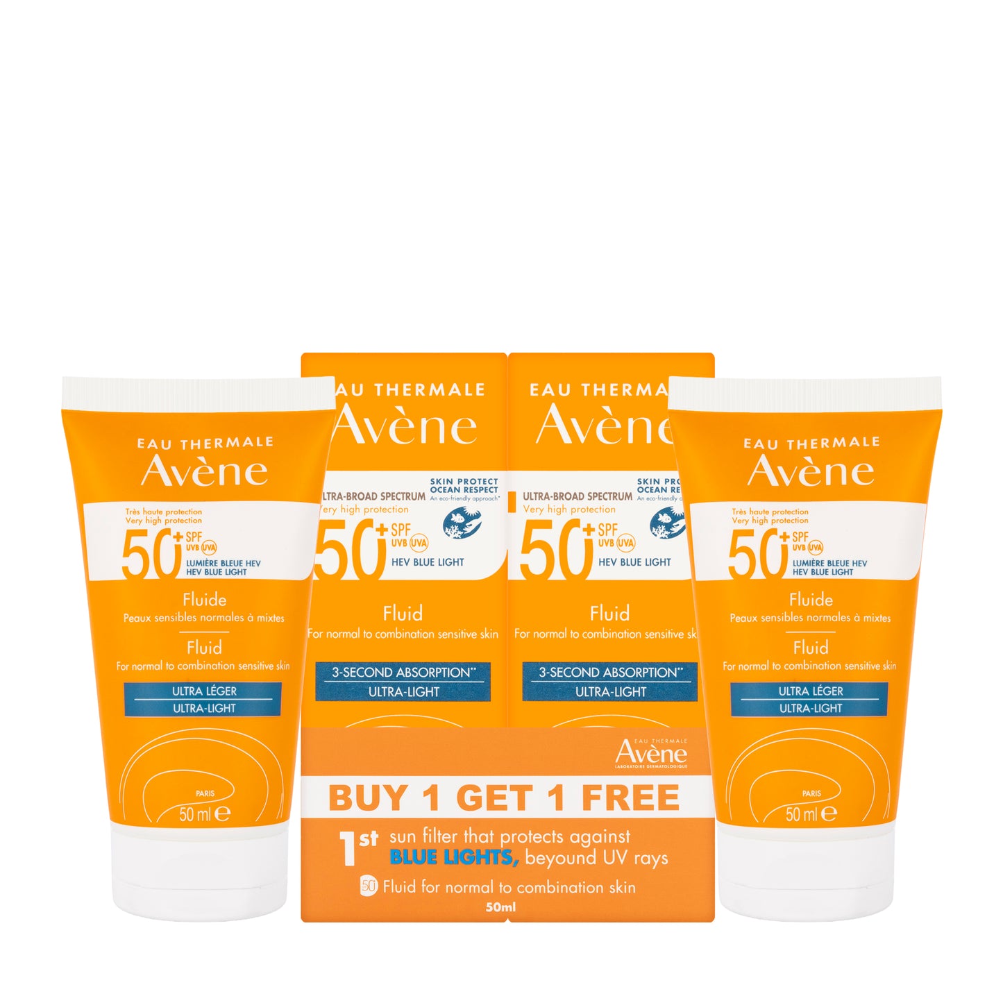 Avène SPF 50+ Very High Protection Emulsion Tinted 50 Ml 1+1 Offer Pack