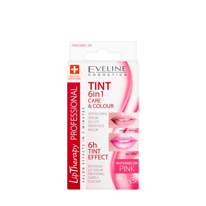 Eveline Lip Therapy Professional Tint 6in1 Care and Colour Watermelon Pink 12 Ml