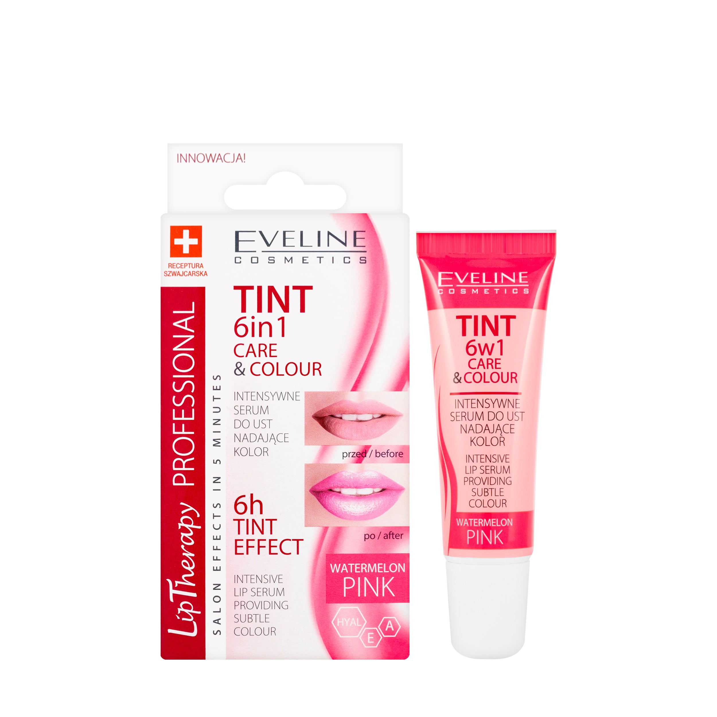 Eveline Lip Therapy Professional Tint 6in1 Care and Colour Watermelon Pink 12 Ml