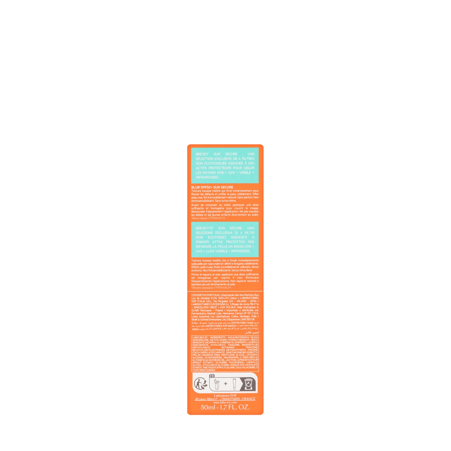 SVR Sun Secure Spf 50+ Cream 50 ml