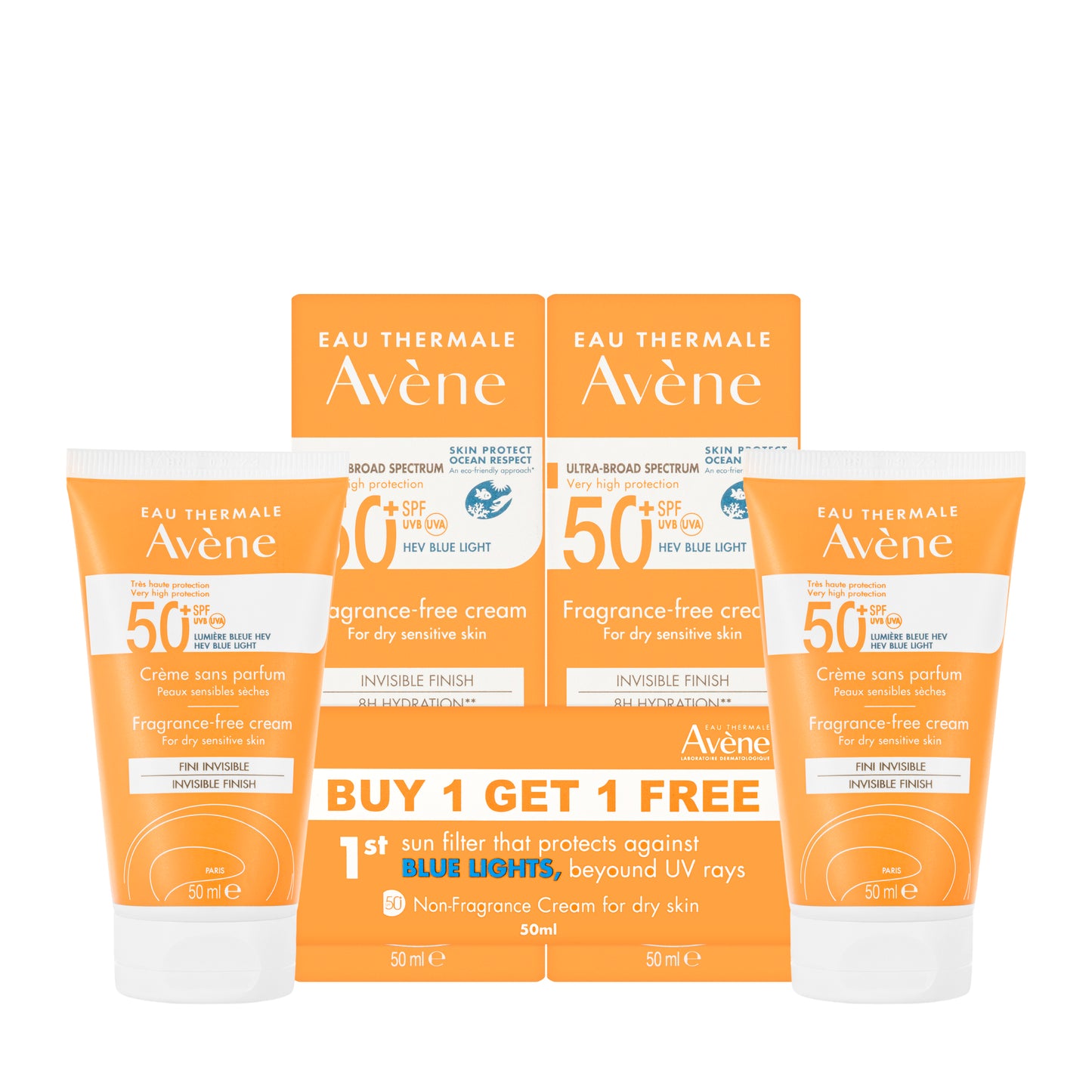 Avène SPF 50+ Very High Protection Cream 50 Ml 1+1 Offer Pack