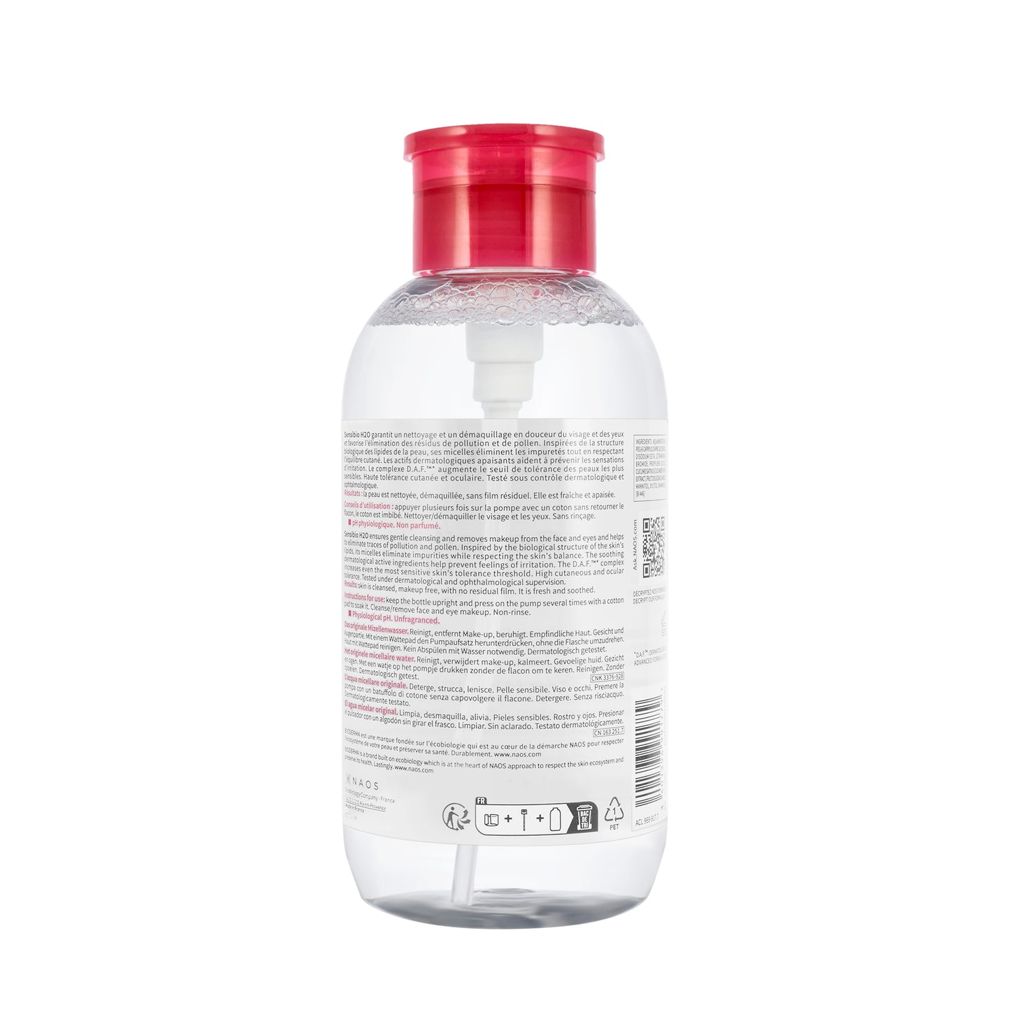 Bioderma Sensibio H2O Micellar Water Pump 500 Ml + 250 Ml Offer Pack