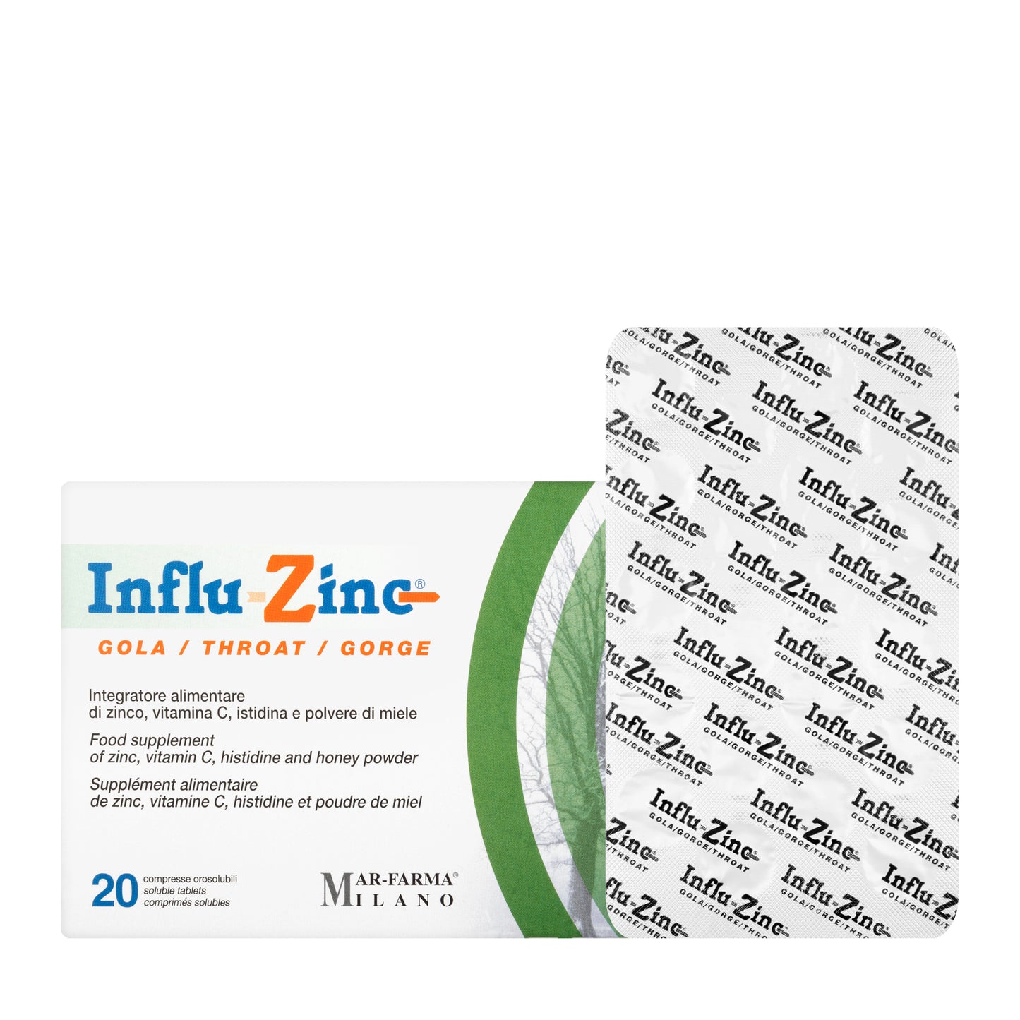 Influ Zinc Throat 20 Soluble Tablet