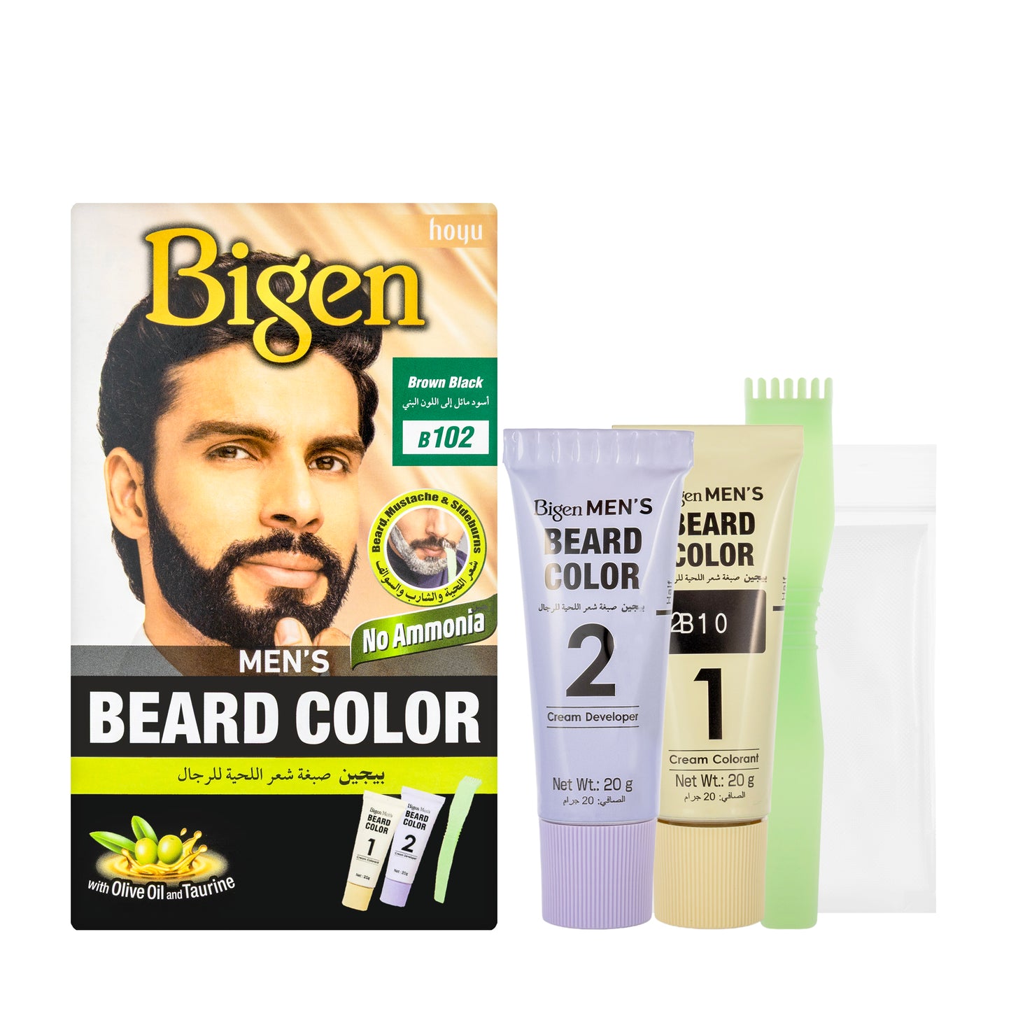 Bigen Men’s Beard Color B102 (Brown Black) Cream 20 G