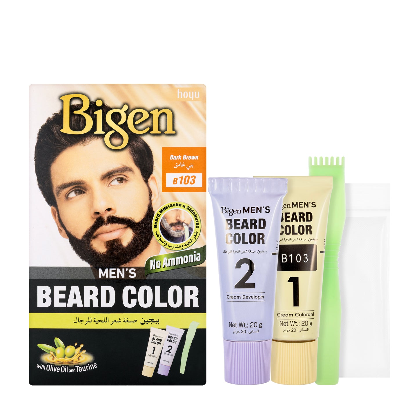 Bigen Men’s Beard Color B103 (Dark Brown) Cream 20 G