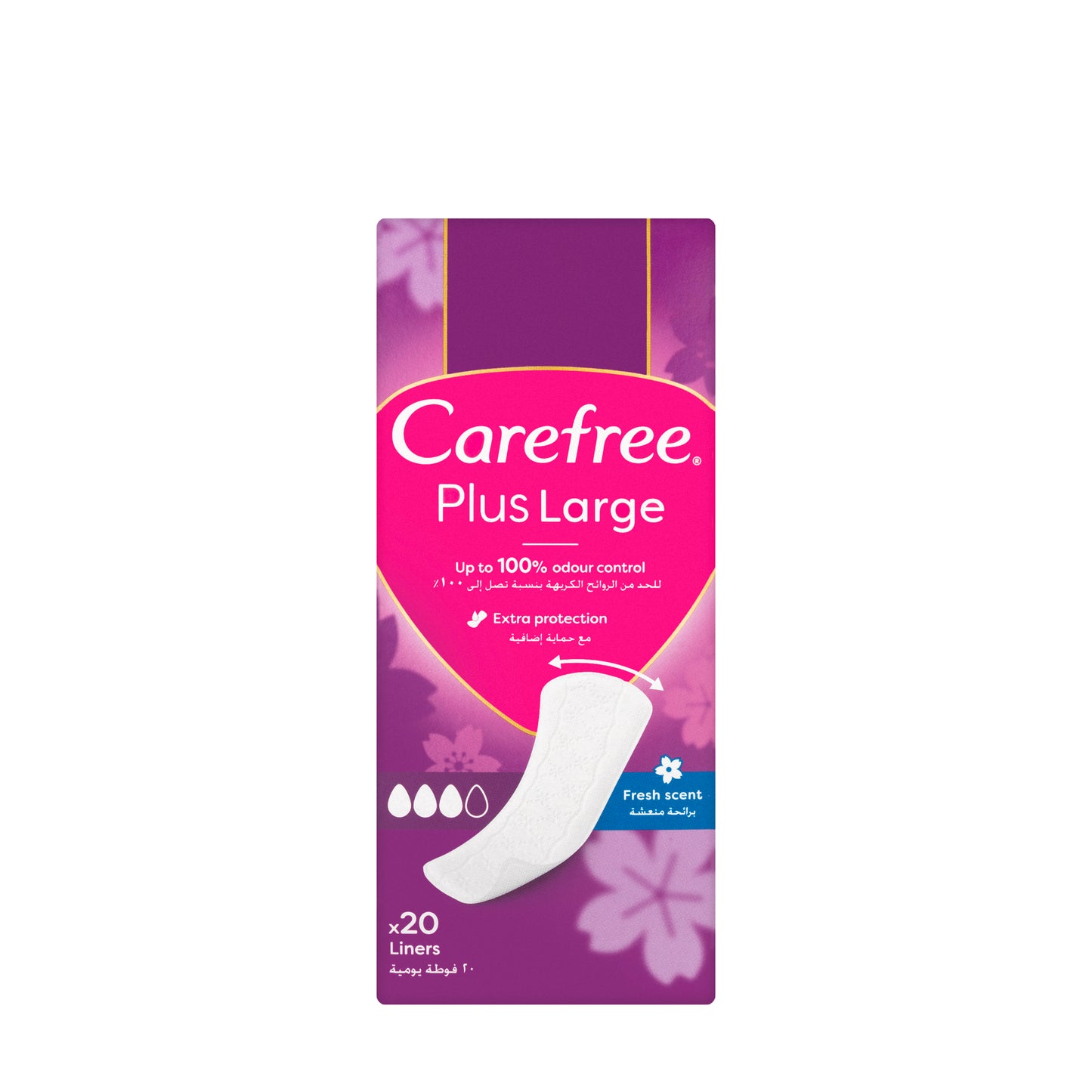 Carefree Plus Large Fresh Scent 20 Pads