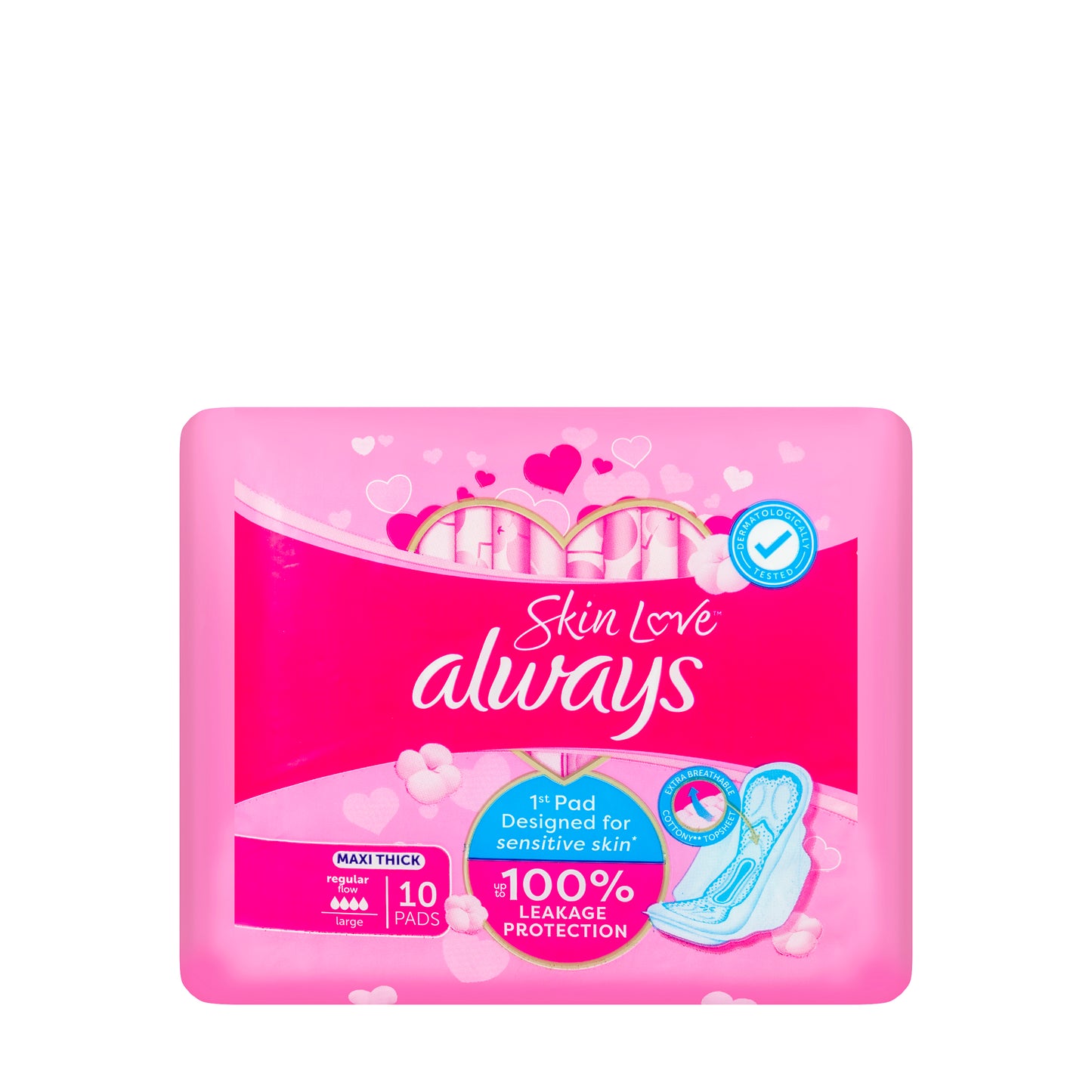 Always Skin Love Maxi Thick Large Wings 10 Pads