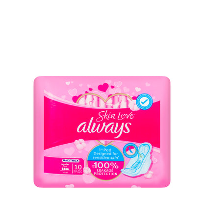 Always Skin Love Maxi Thick Large Wings 10 Pads