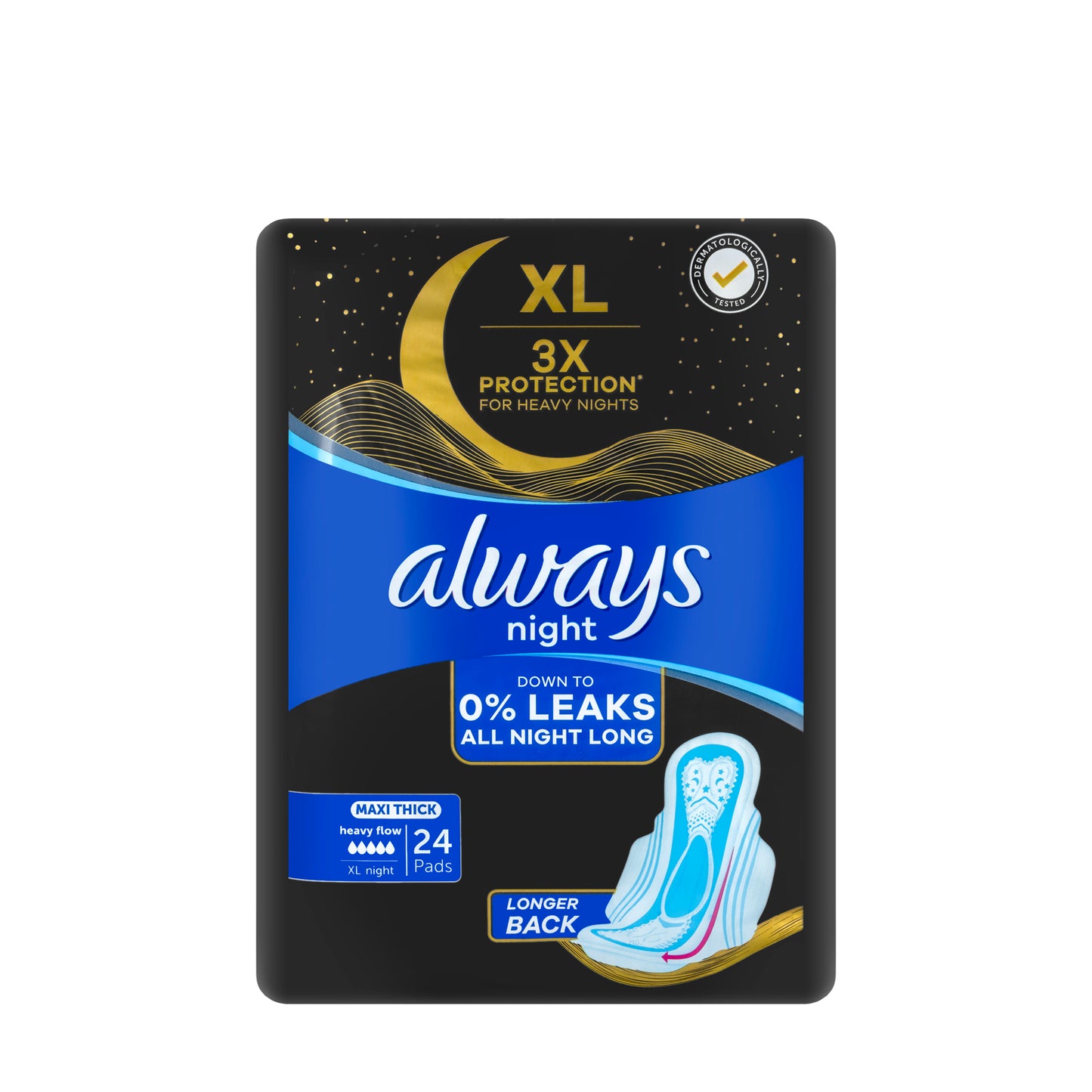 Always Cool & Dry Night Maxi Thick Wings 24 Pads