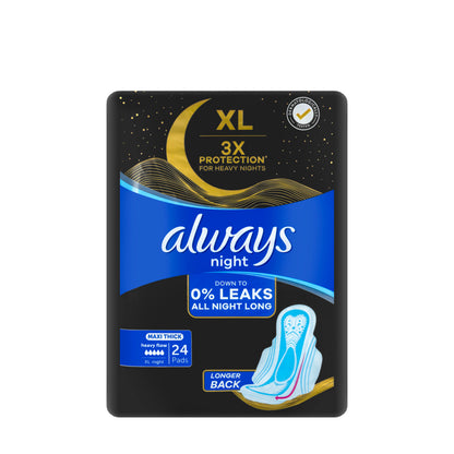 Always Cool & Dry Night Maxi Thick Wings 24 Pads