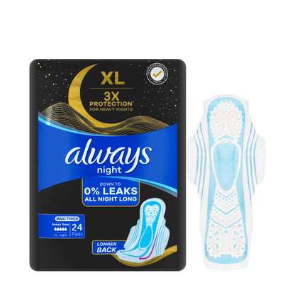 Always Cool & Dry Night Maxi Thick Wings 24 Pads