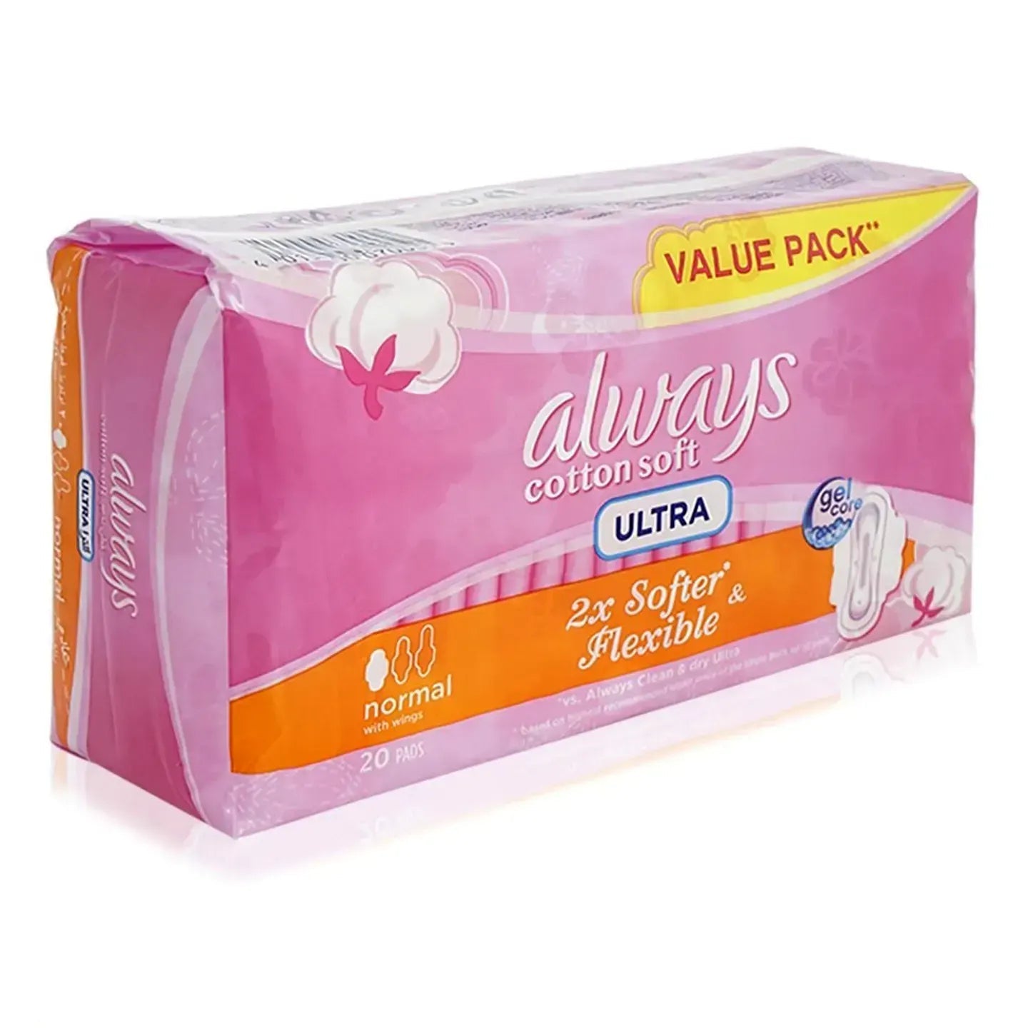 Always Cotton Soft Ultra Thin Normal Wings 20 Pads (Value Pack)
