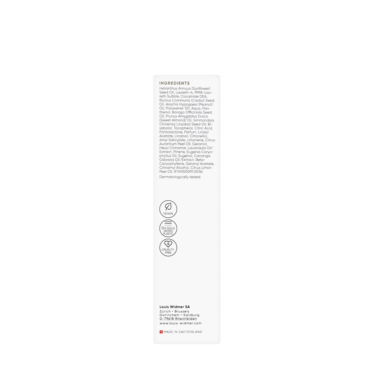 Louis Widmer Remederm Shower Oil 200 Ml