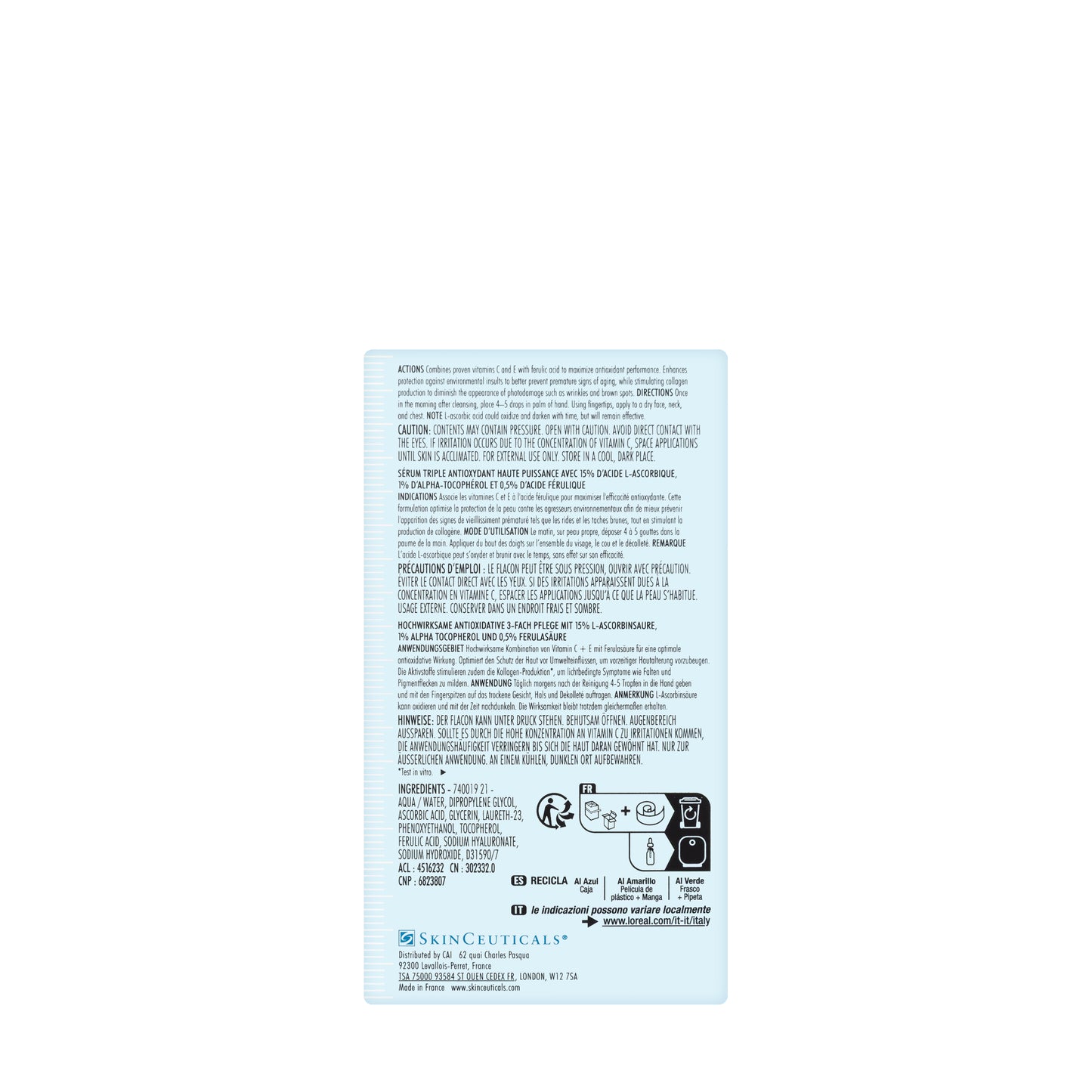 SkinCeuticals Prevent C E Ferulic Serum 30 Ml